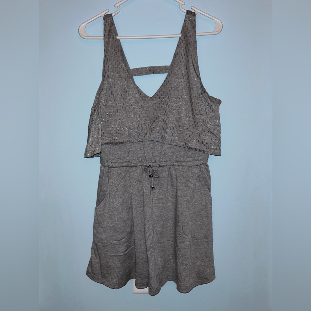 Very J Grey Sparkle Romper